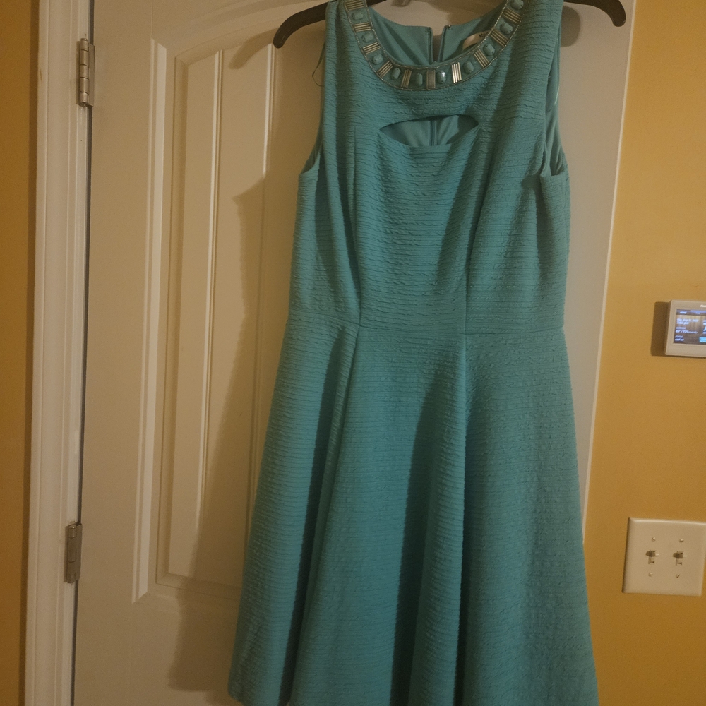 Studio One Teal Sleeveless Mini Dress